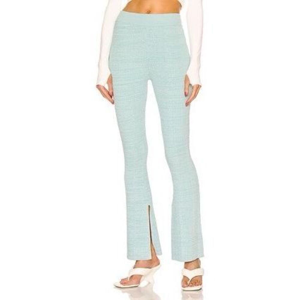 Revolve Le Ore Rimini Rib Knit Flared  Pull On Pants Trousers Small Split‎ Him - Picture 8 of 8
